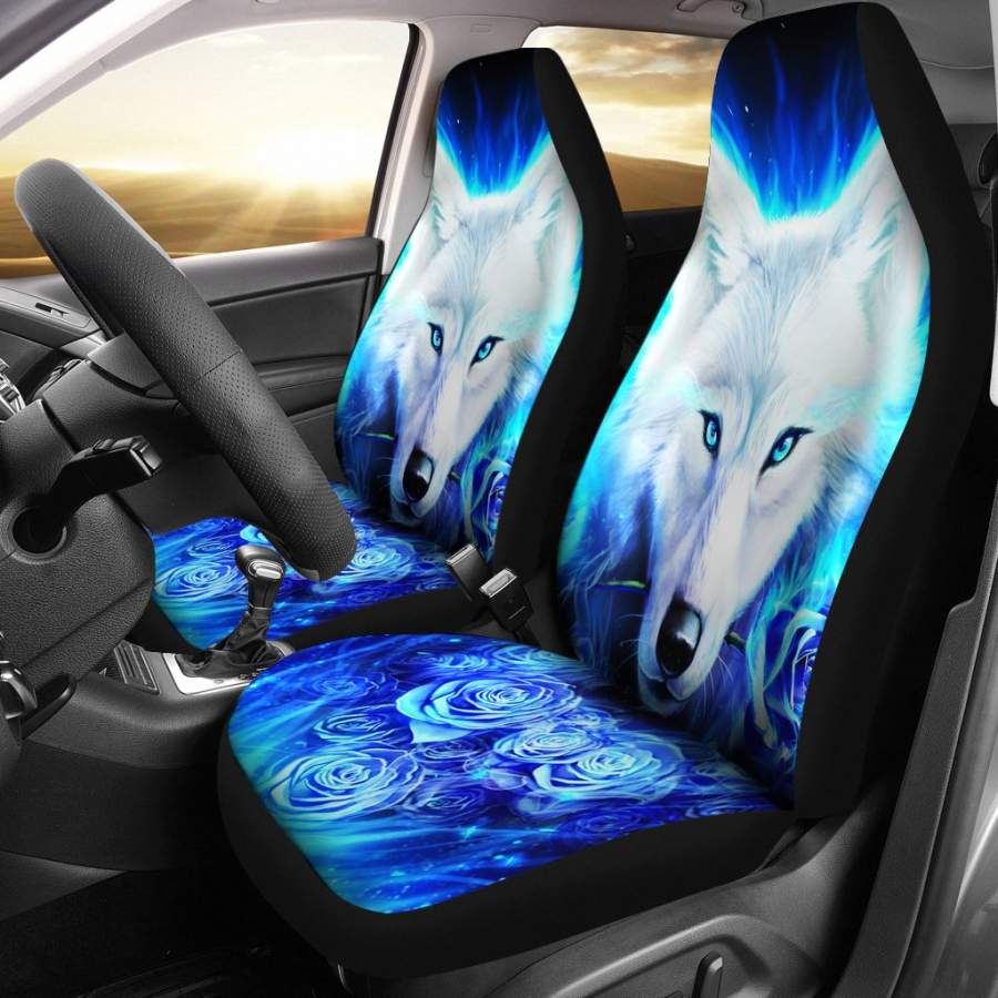 Wolf Rose Car Seat Covers