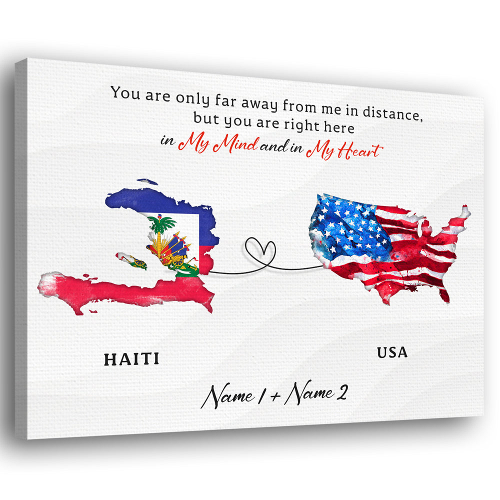 You Are Right Here In My Heart Haiti Expats Personalized Canvas