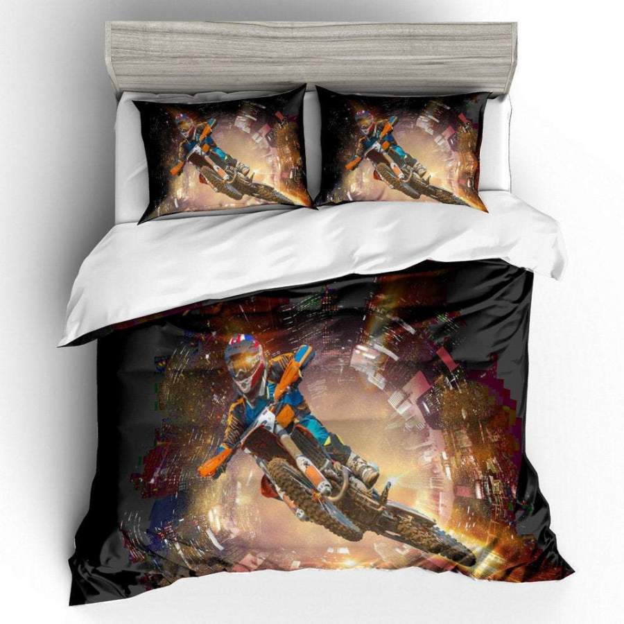 3D Black Motor Motorcycle  Quilt Cover Set Bedding Set Pillowcases