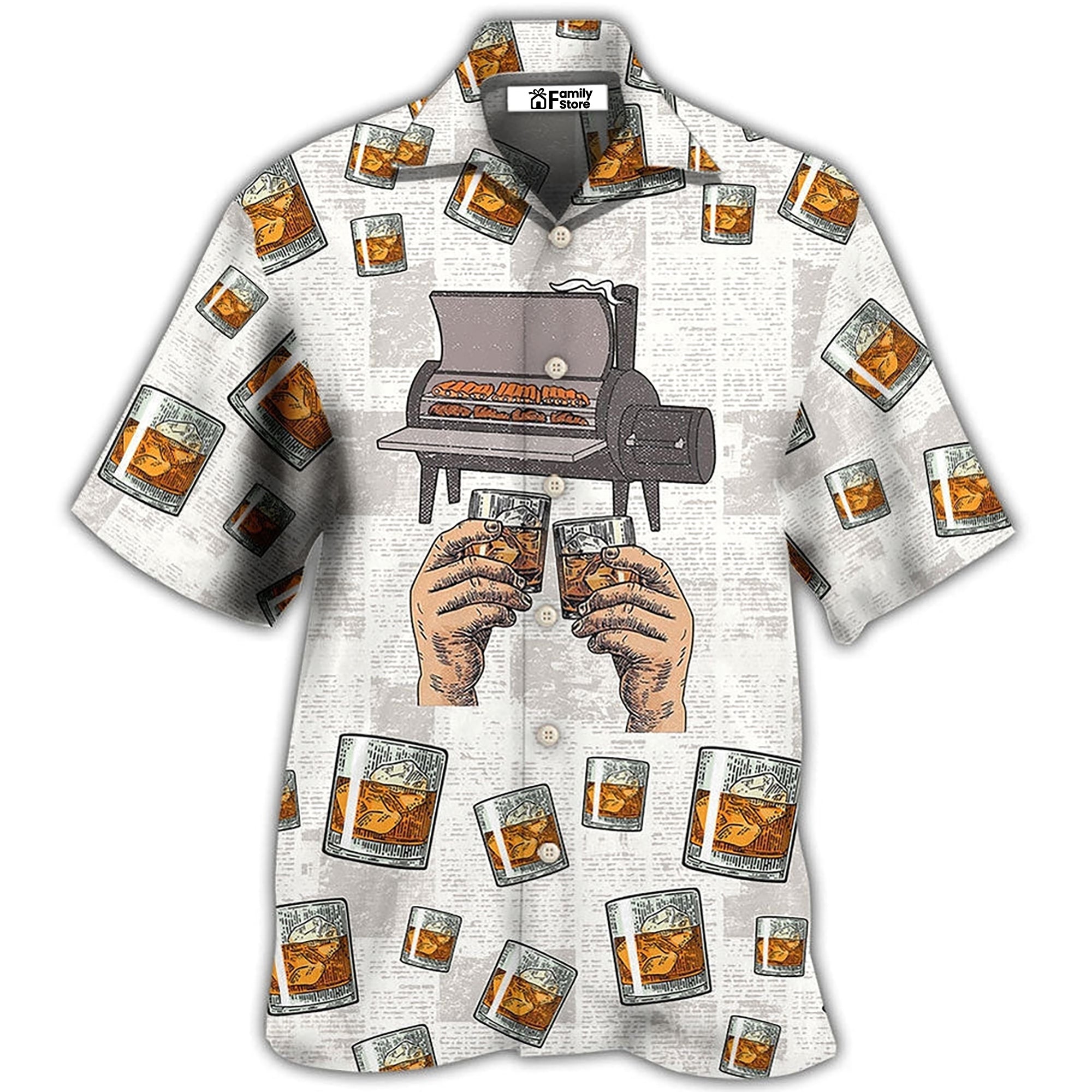 Wine Bourbon I Like Bourbon My Smoker And Maybe 3 People – Hawaiian Shirt