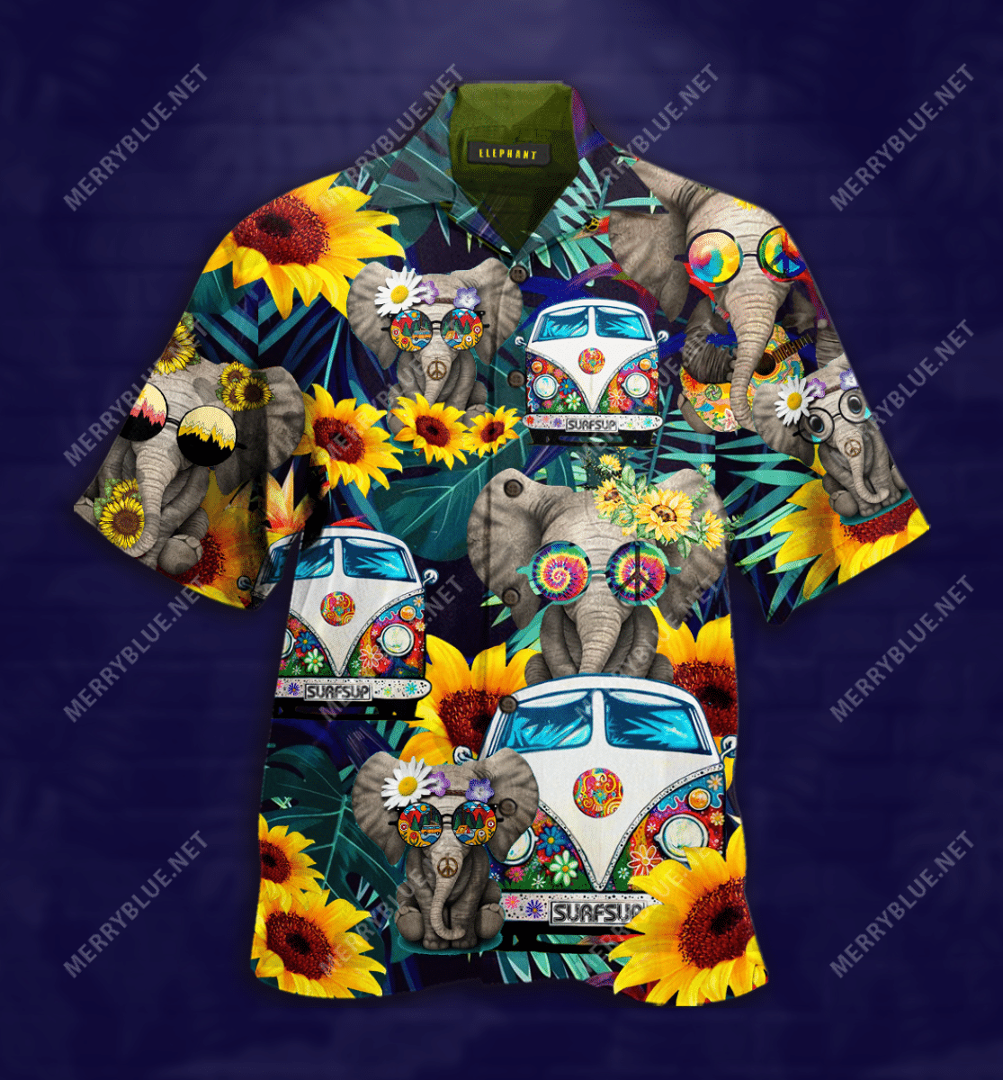 Wonderful Camping Elephant Unisex Hawaiian Shirt