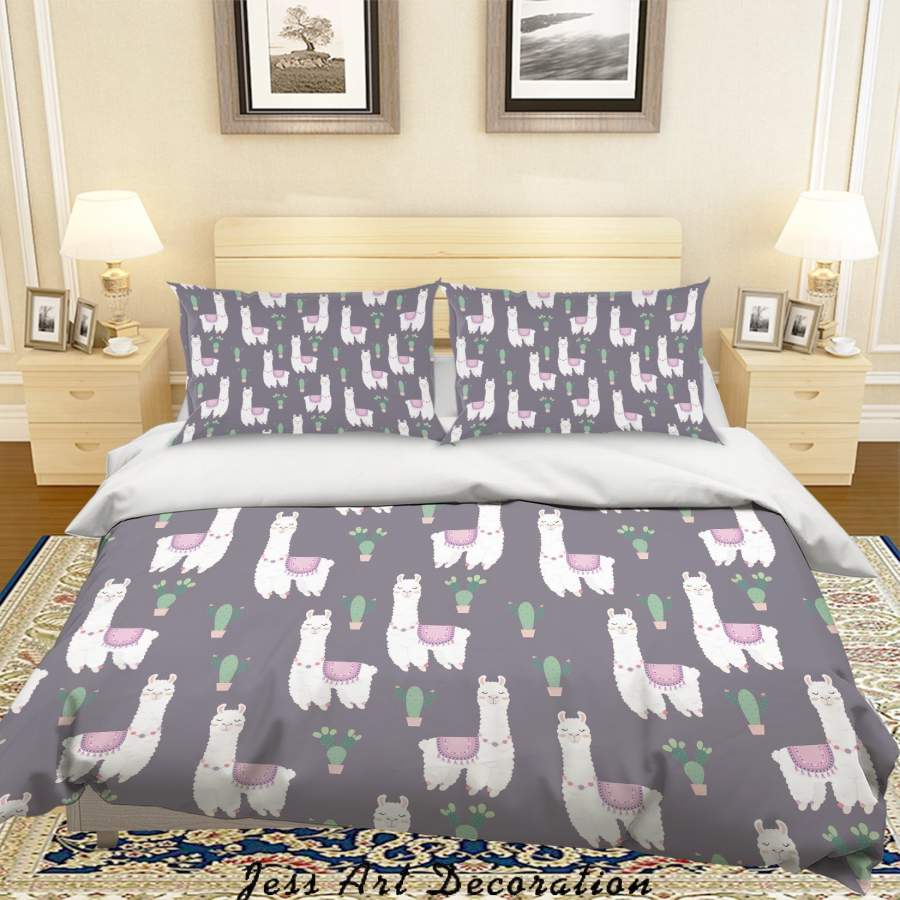 3D Alpaca Pattern Quilt Cover Set Bedding Set Pillowcases 110