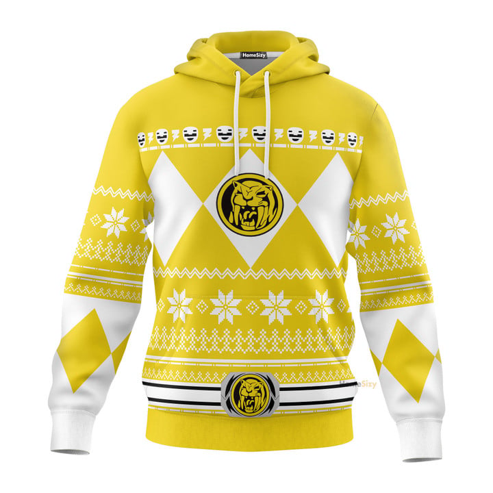 Yellow Mighty Morphin Power Ranger Costumes C1 – 3D Hoodie