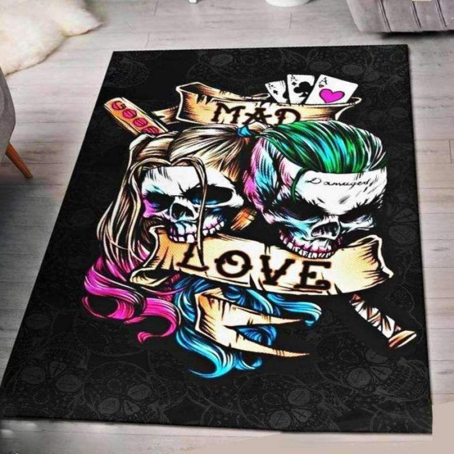 “Mad Love” Premium Skull Area Rug