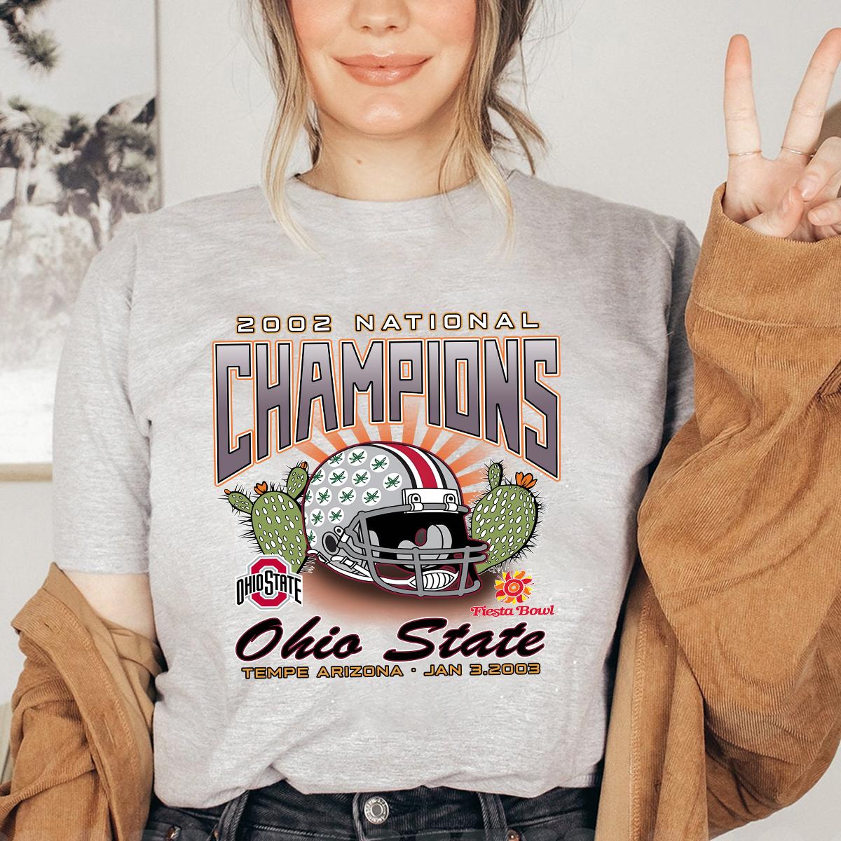 2002 NCAA NATIONAL CHAMPIONS OHIO STATE BUCKEYES, Playful T-Shirt, Fun and Expressive, Shirt Outfit Idea