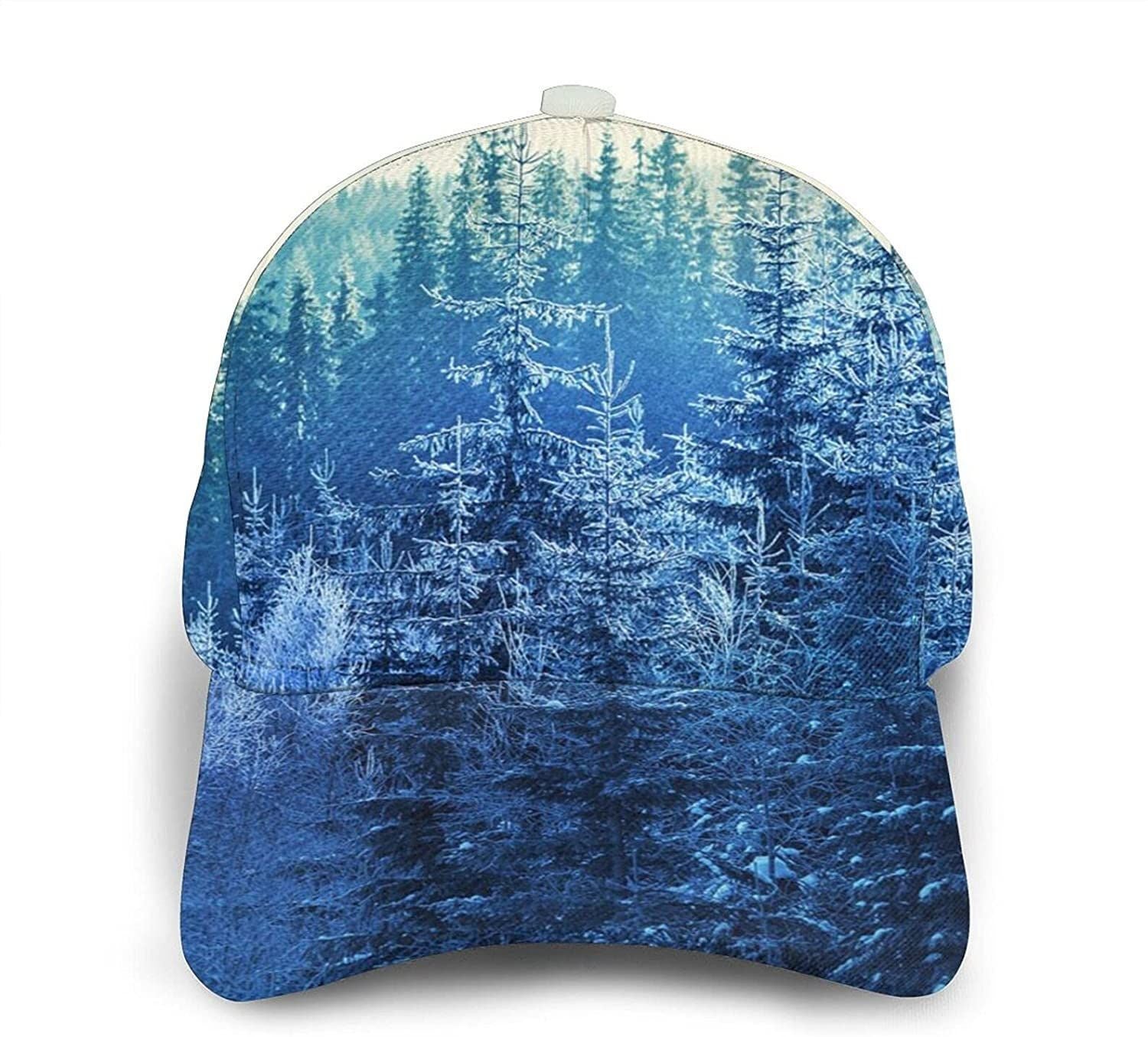 Winter Mountain Print Classic Baseball 3D Cap Adjustable Twill Sports Dad Hats For Unisex