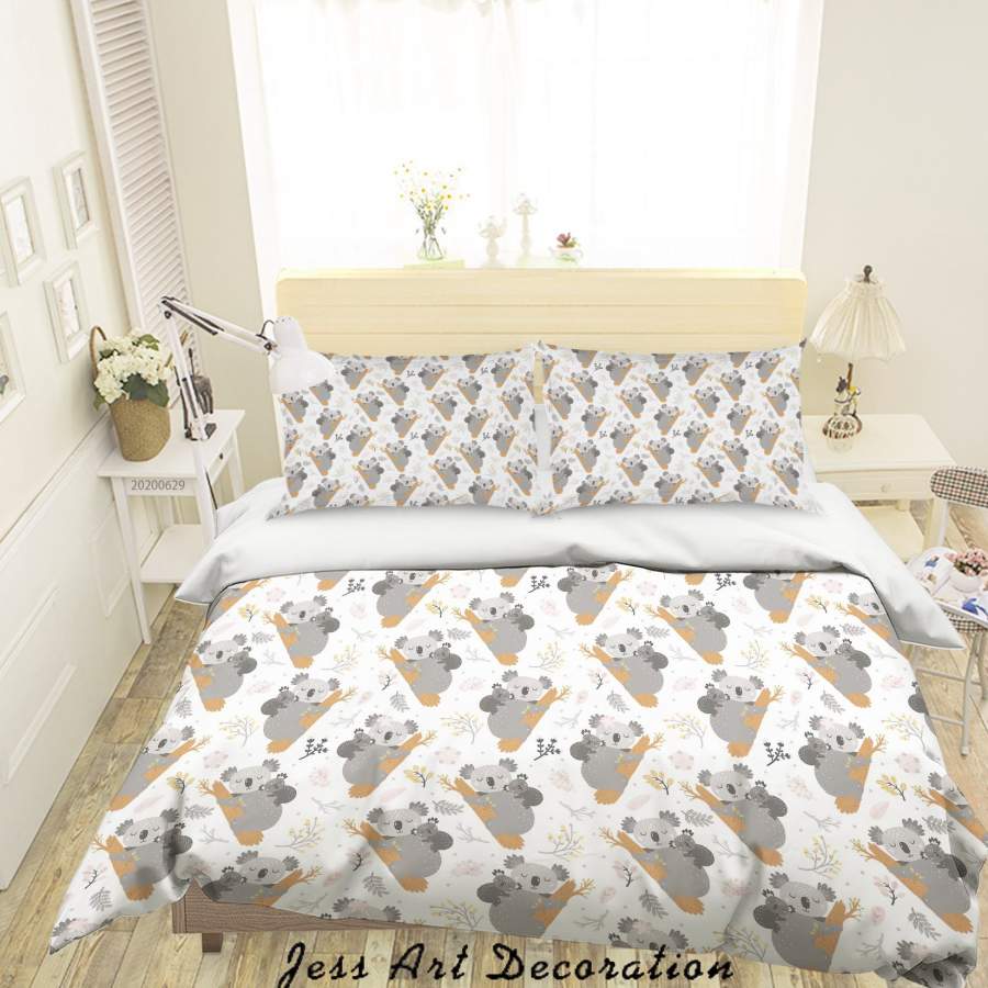 3D Animal Koala Quilt Cover Set Bedding Set Duvet Cover Pillowcases SF05