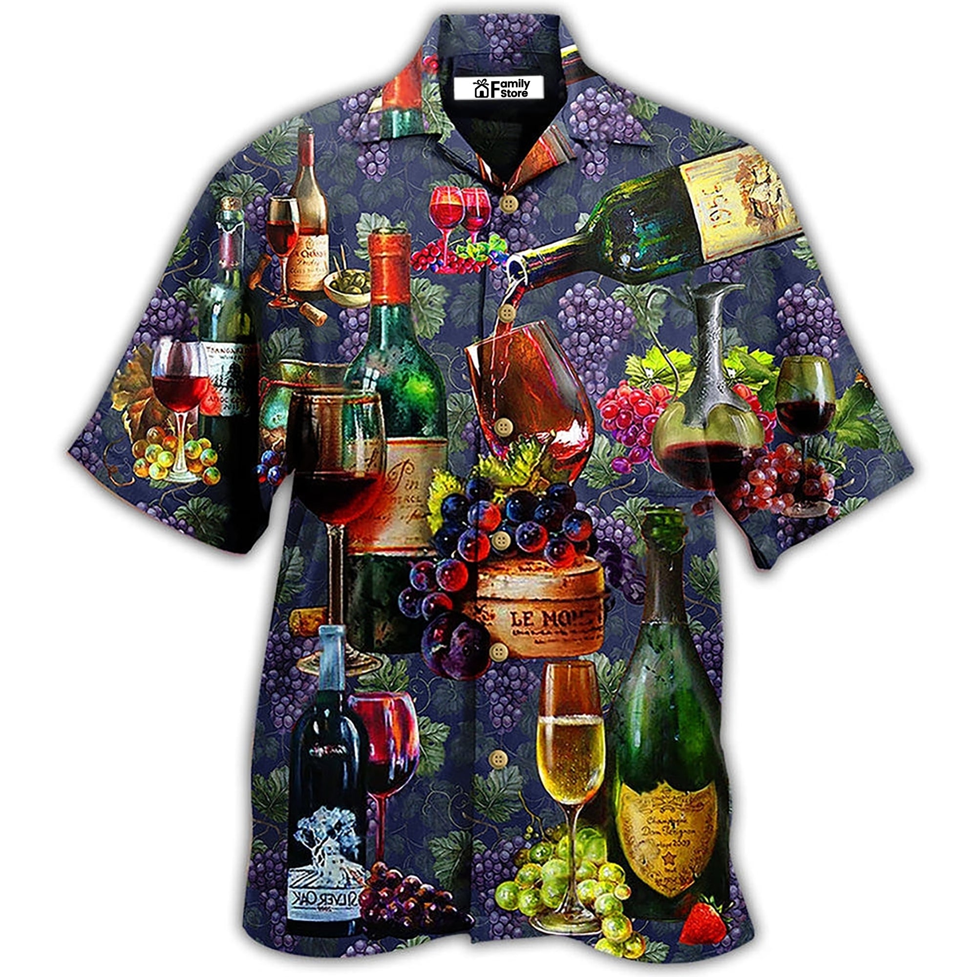 Wine Life Is Better With A Glass Of Wine Grape – Hawaiian Shirt