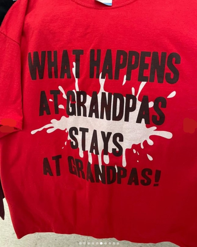 What Happens at Grandpas Stays at Grandpas Tee Shirt Outfit, Shirt Outfit Idea