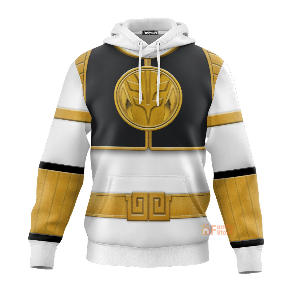 White Mighty Morphin Power Ranger Costumes C2- 3D Hoodie