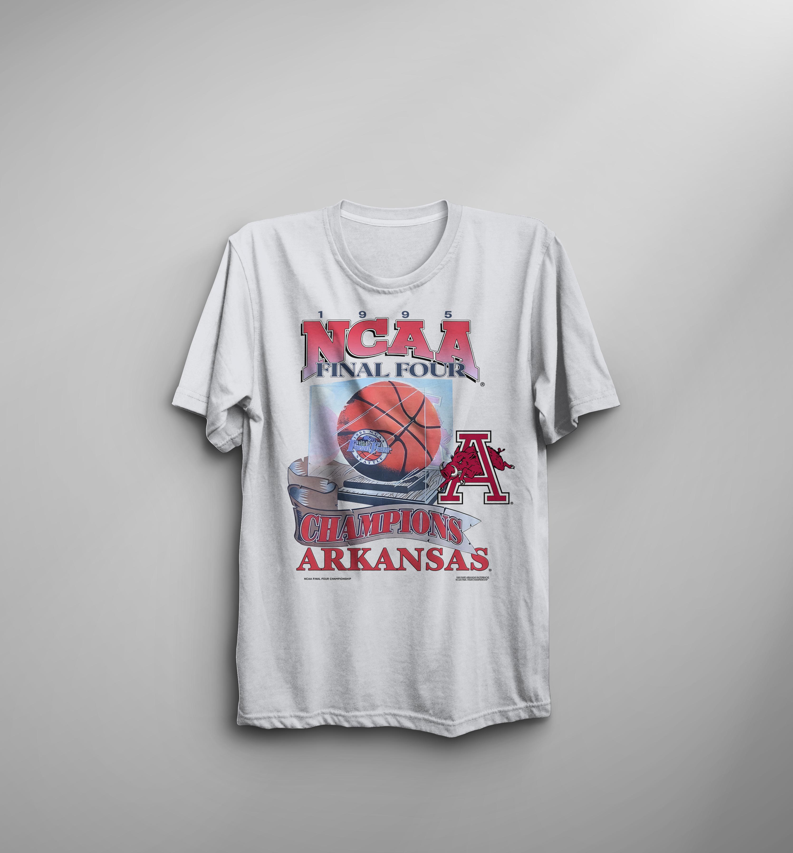 1995 Rare Arkansas Razorbacks NCAA Final Four Cham,nacc T-Shirt Classic Cotton, Shirt Outfit Idea