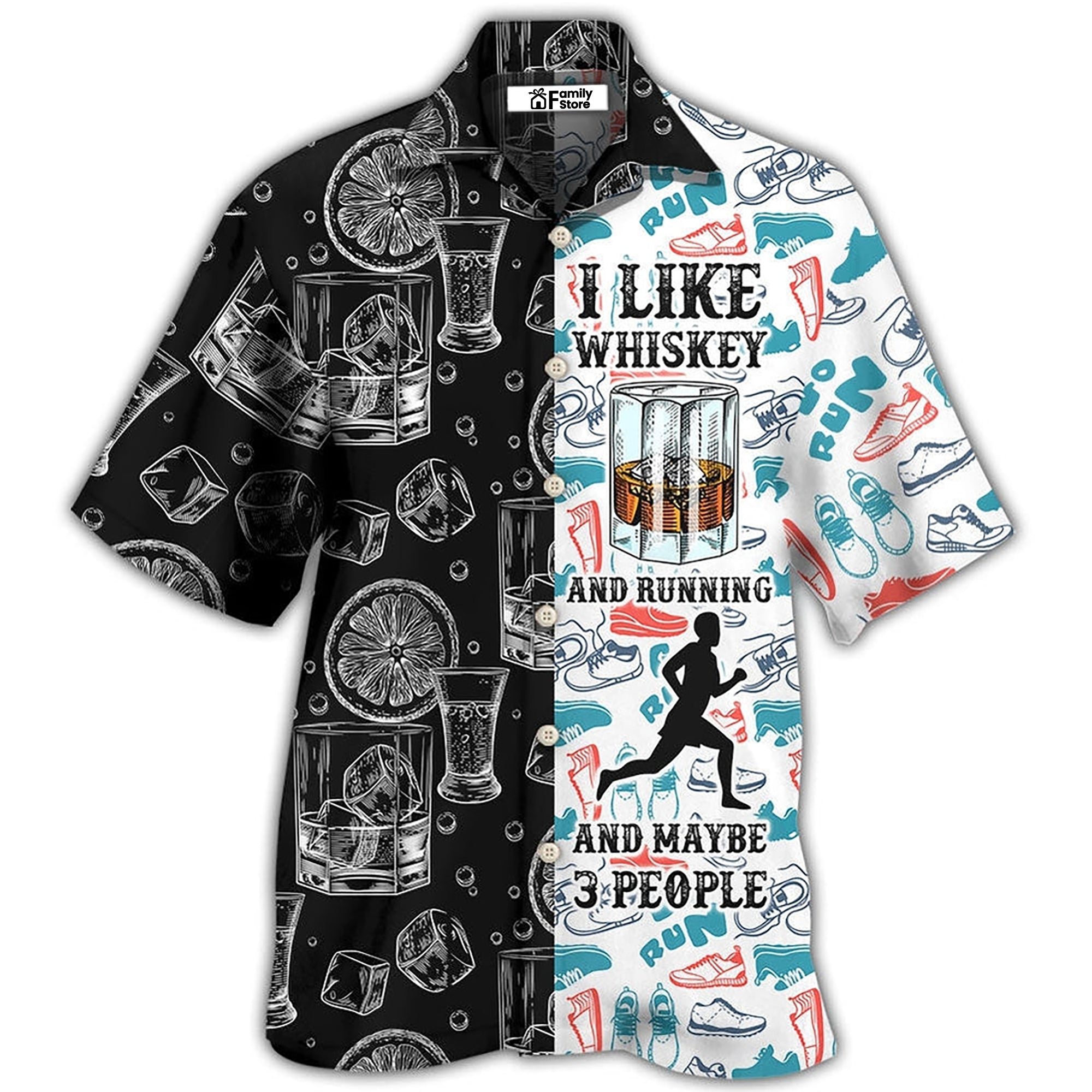 Wine Whiskey I Like Whiskey And Running – Hawaiian Shirt