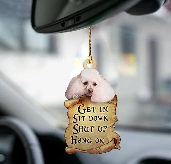 White Poodle Get In Two Sided Ornament – Gift For Dog Lover