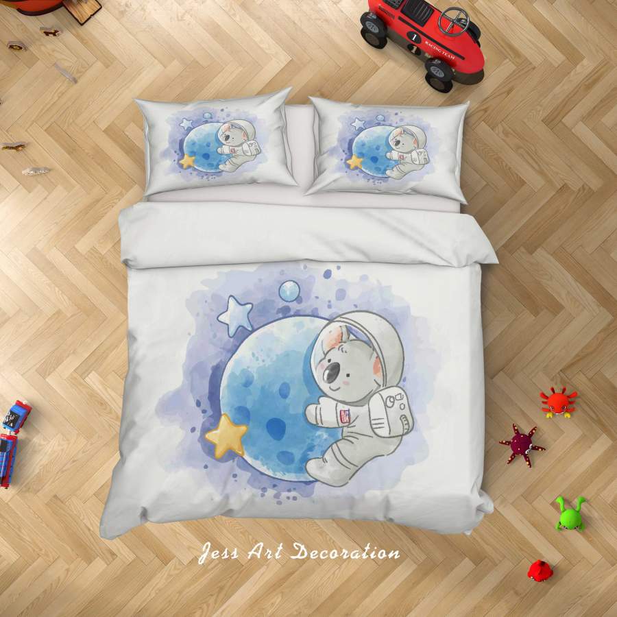 3D Astronaut Mouse Planet Quilt Cover Set Bedding Set Duvet Cover Pillowcases SF18