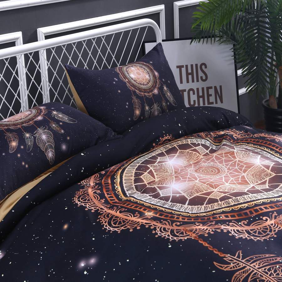 3D Black Dream Catcher Quilt Cover Set Bedding Set Pillowcases 16