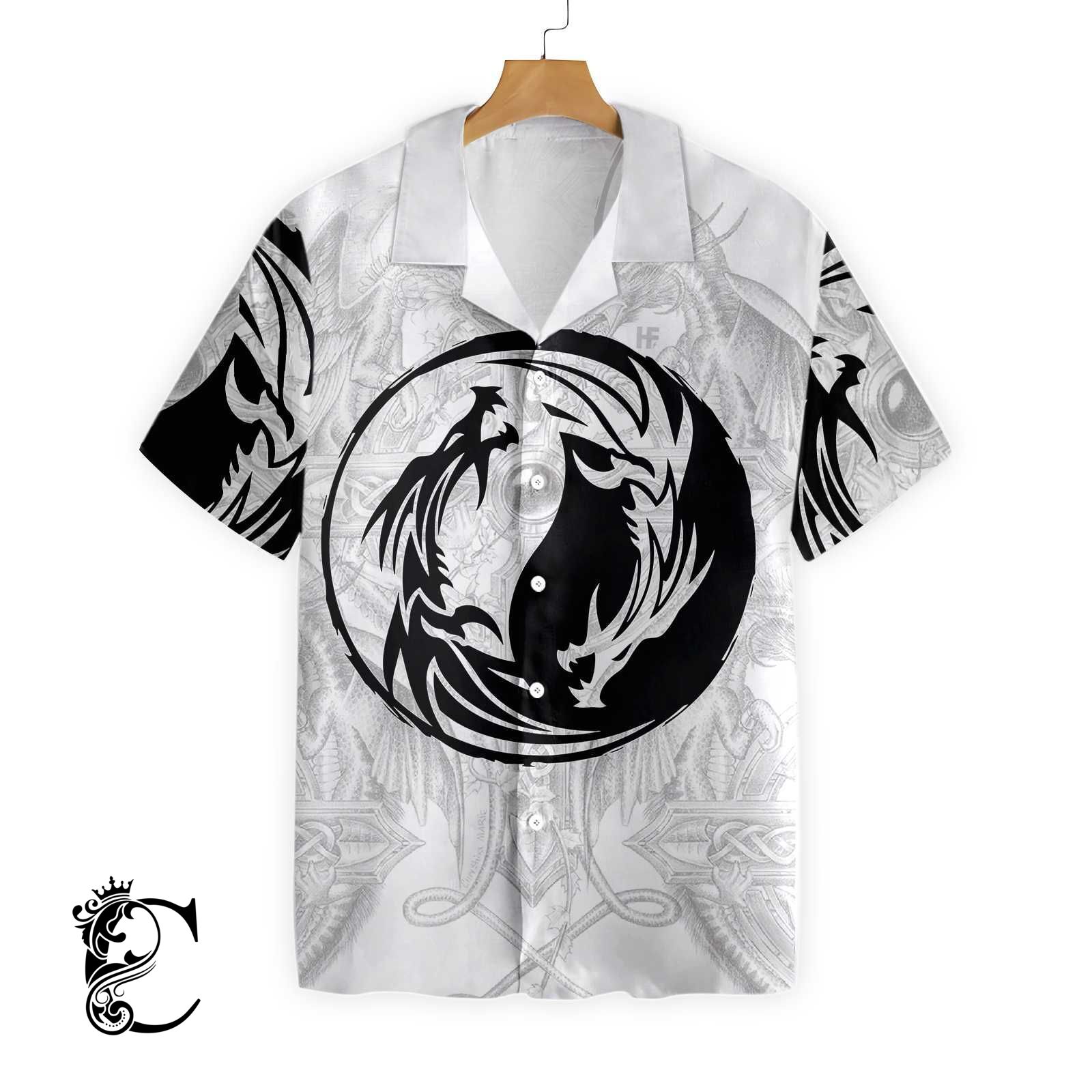 Yin Yang Dragon Hawaiian Shirt