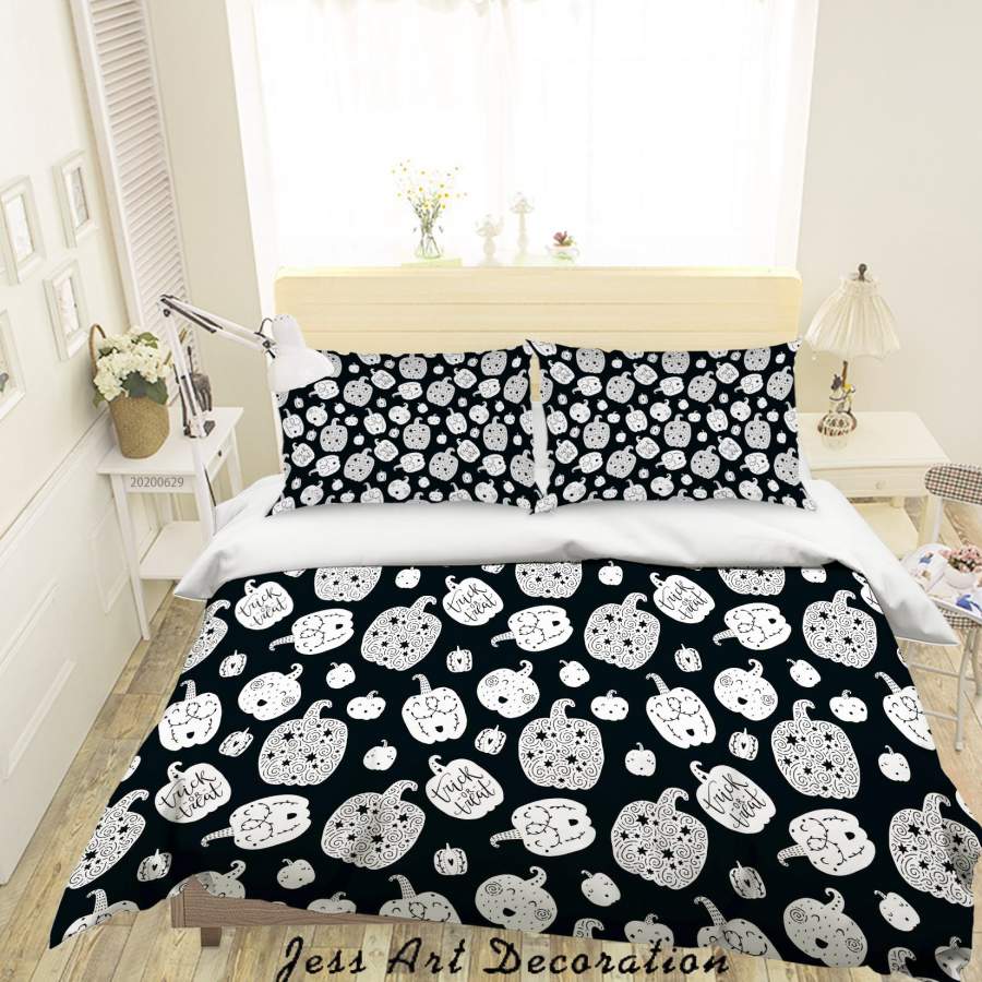 3D Black Round Chili Quilt Cover Set Bedding Set Duvet Cover Pillowcases SF42