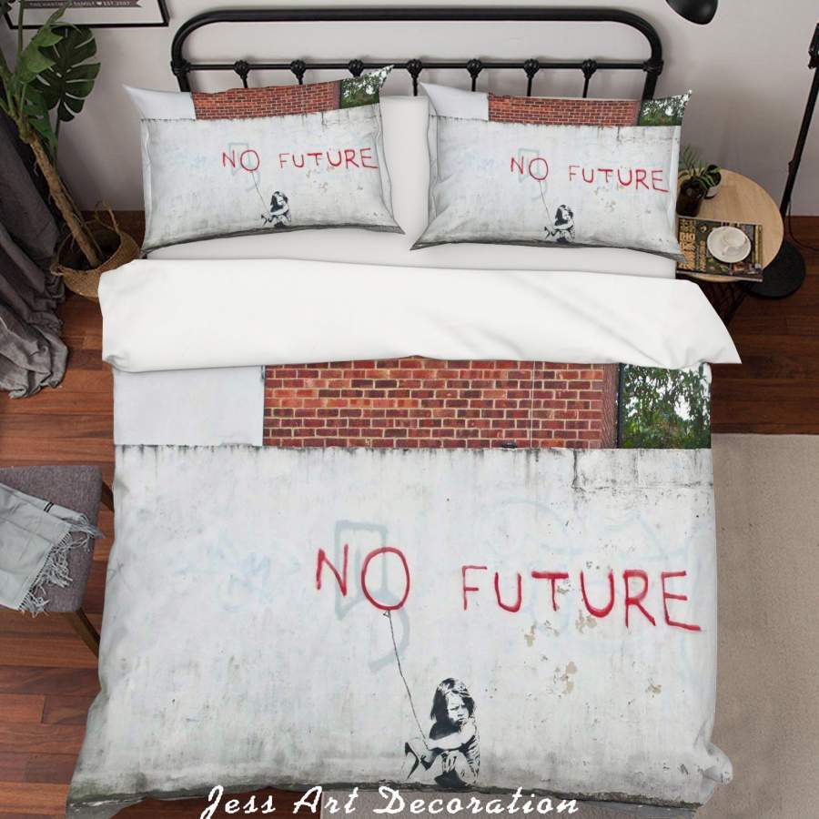 3D Banksy Mural Alone Girl No Future Quilt Cover Set Bedding Set Duvet Cover Pillowcases  ZY D127