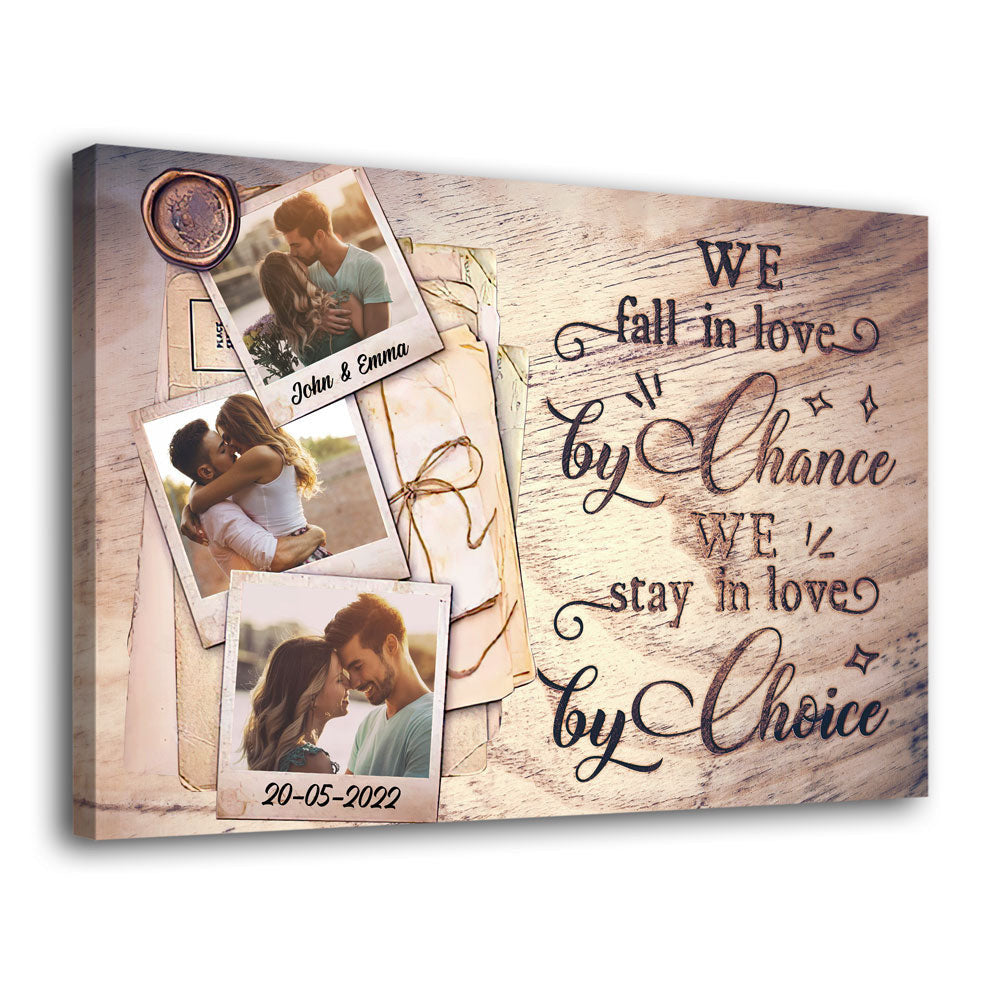 Wife Husband Fall In Love Anniversary Photo Personalized Poster Canvas