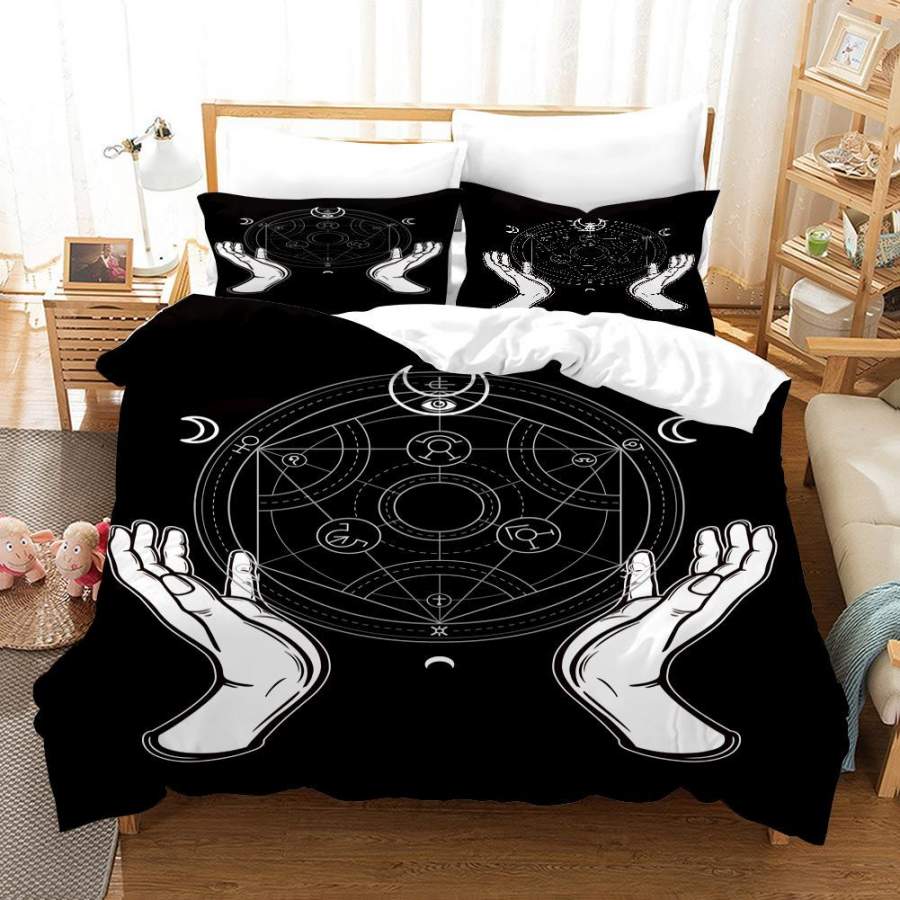 3D Black Astrolabe Hands Quilt Cover Set Bedding Set Duvet Cover Pillowcases SF115