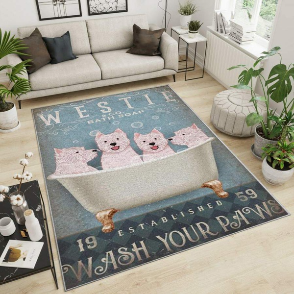 Westie Area Rug – Home Decor – Bedroom Living Room Decor