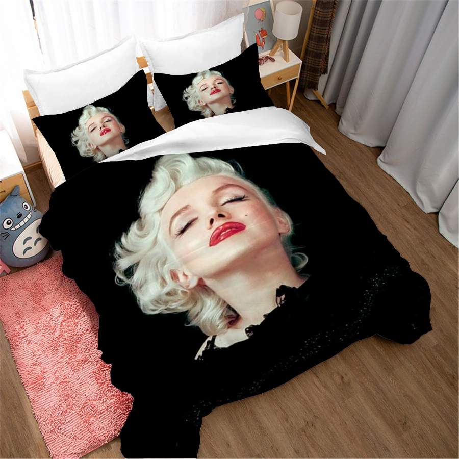 3D Black Marilyn Monroe Quilt Cover Set Bedding Set Duvet Cover Pillowcases SF216