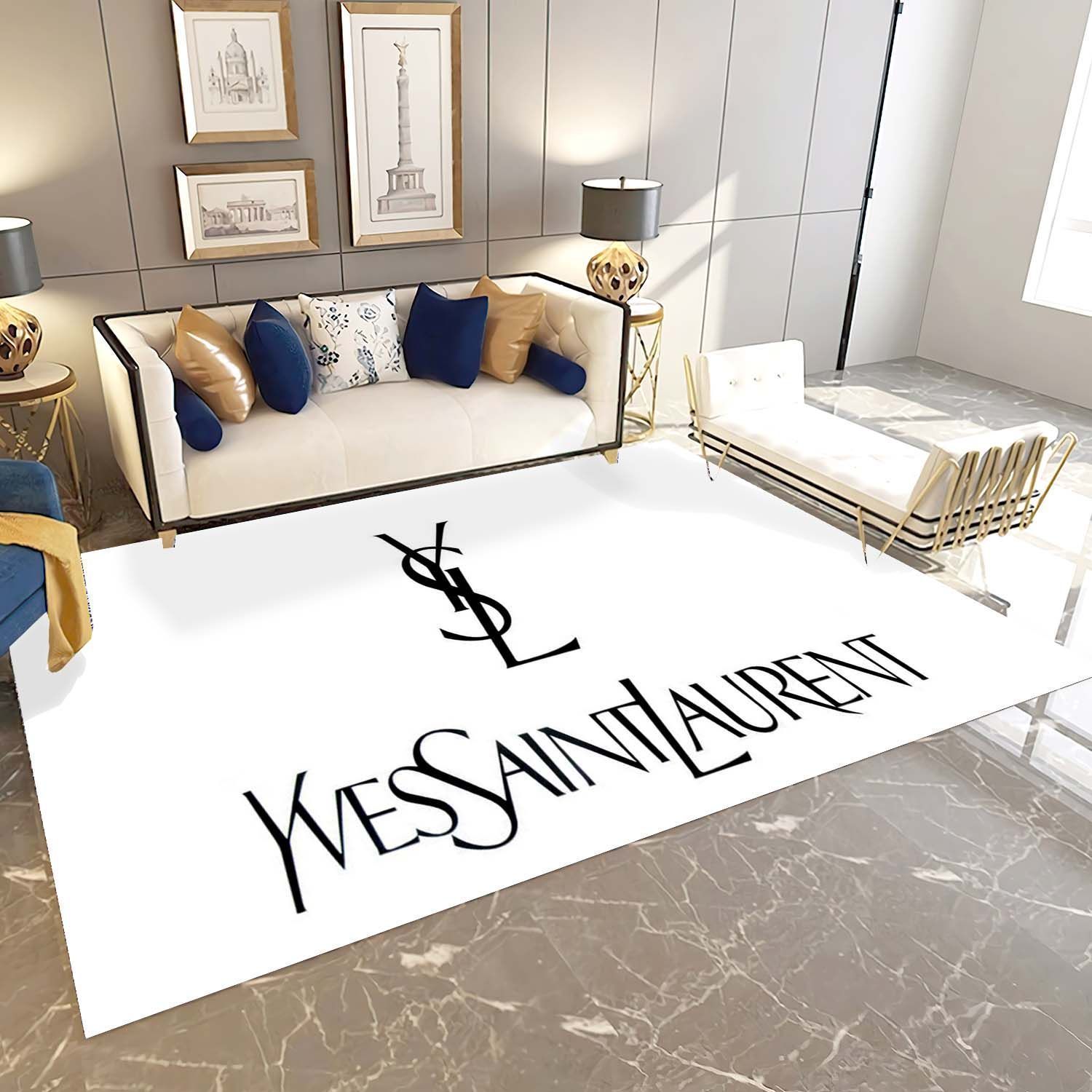 Yves Saint Laurent Insprired Rug, Hypebeast Living Room Bedroom Carpet, Fashion Brand Floor Mat