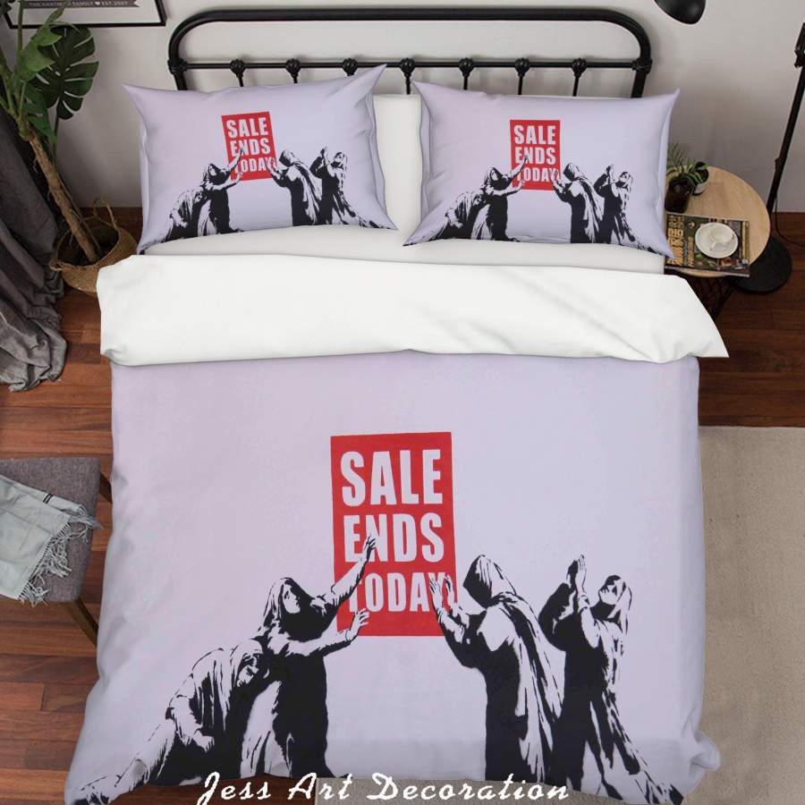 3D Banksy Mural Prayer Women Letter Sails End Today Quilt Cover Set Bedding Set Duvet Cover Pillowcases  ZY D129