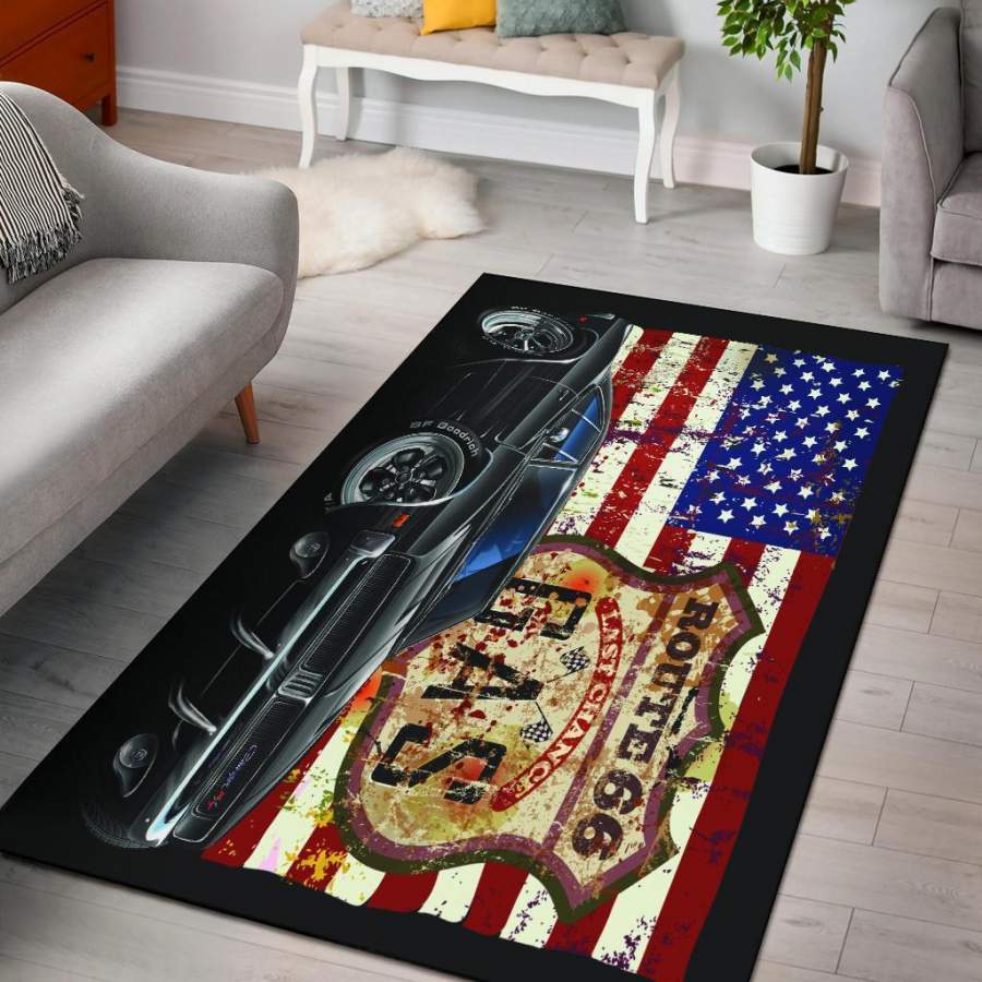 1969 Dodge Charger American Flag Area Rug Carpets