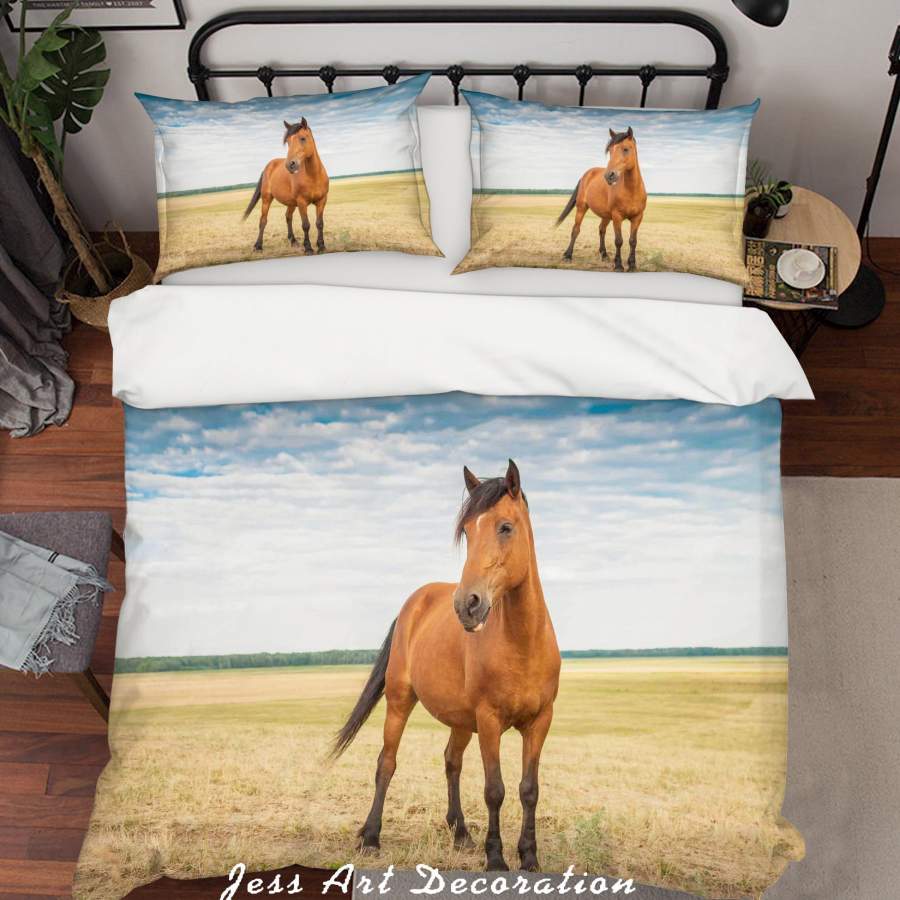 3D Animal Horse Quilt Cover Set Bedding Set Pillowcases SF04