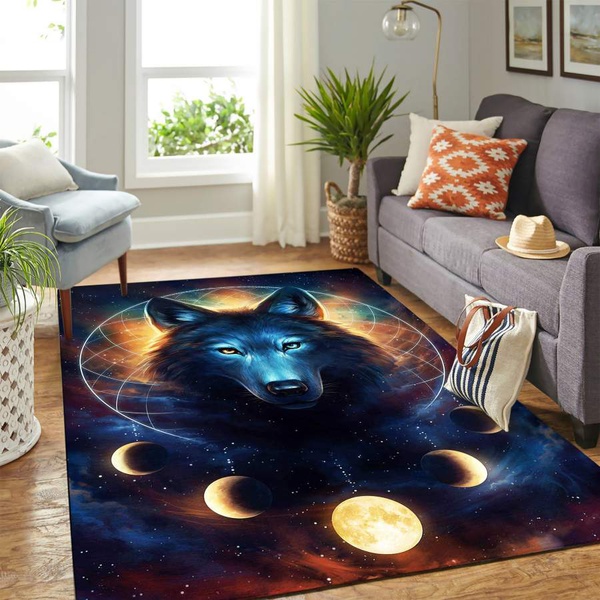 Wolf Galaxy Carpet floor area rug – home decor – Bedroom Living Room decor